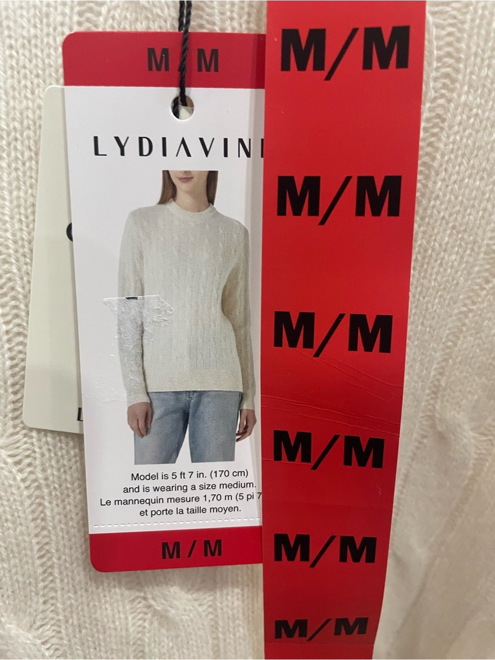 Women's Crew Neck Sweater - Ivory Cable Knit 100% cashmere